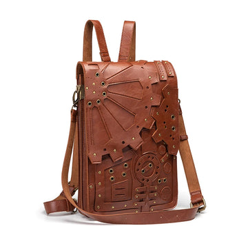 Pu Leather Steampunk Backpack